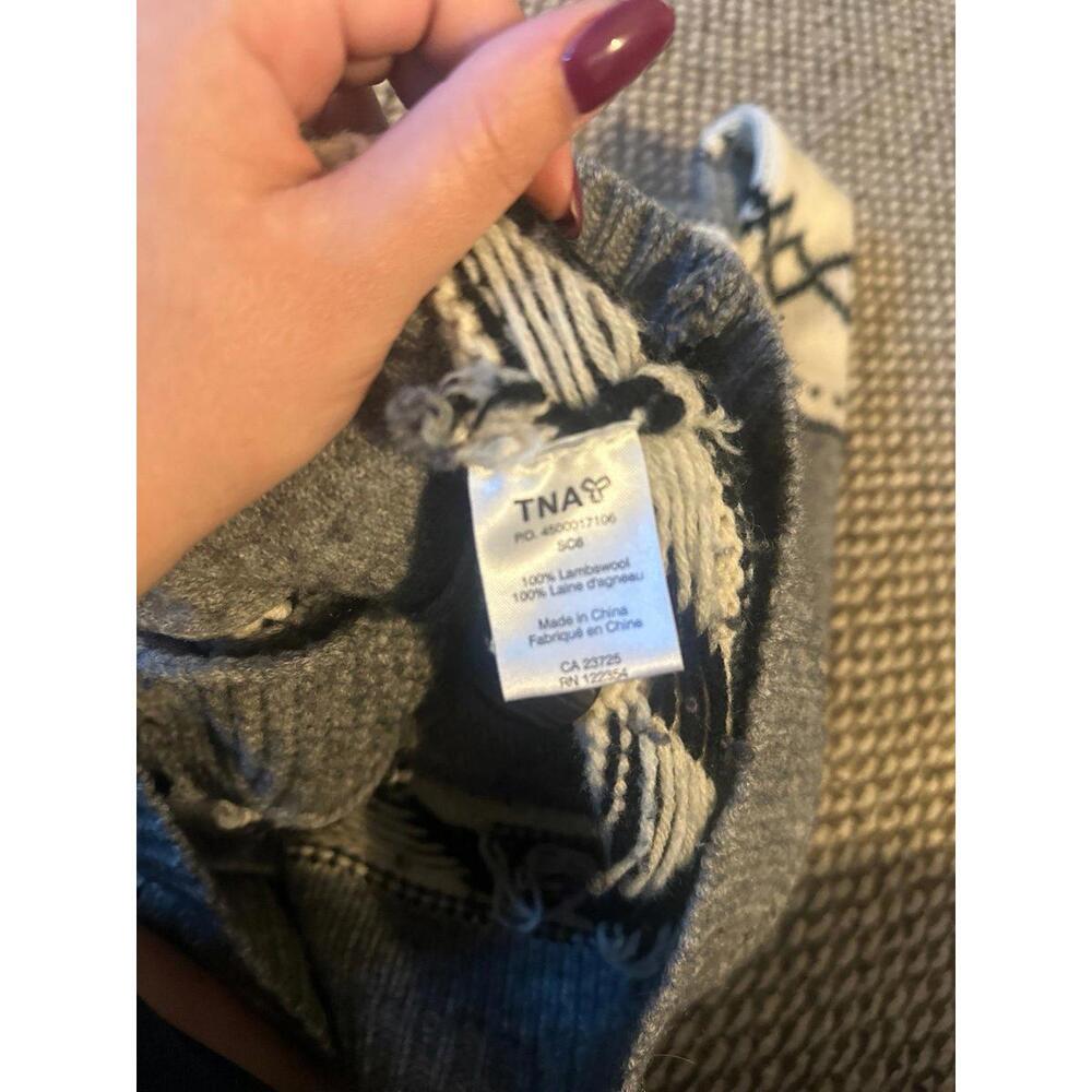 TNA Gray and Cream Cardigan Sweater - Picture 6 of 6